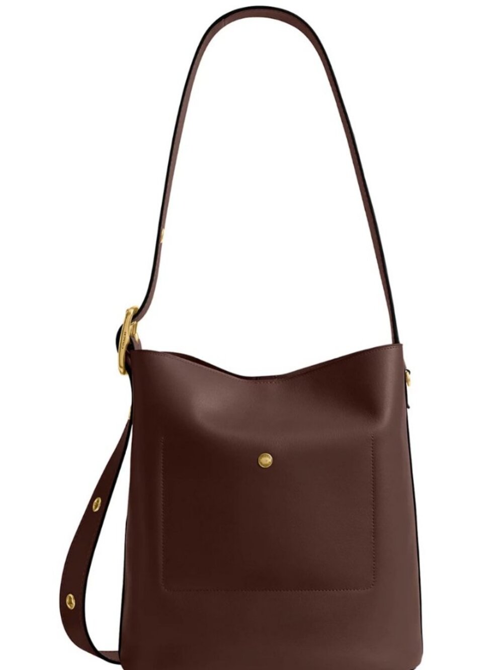 COACH Bleecker leather large women's bucket shoulder bag + pouch - Maple/Brown - Picture 5 of 15